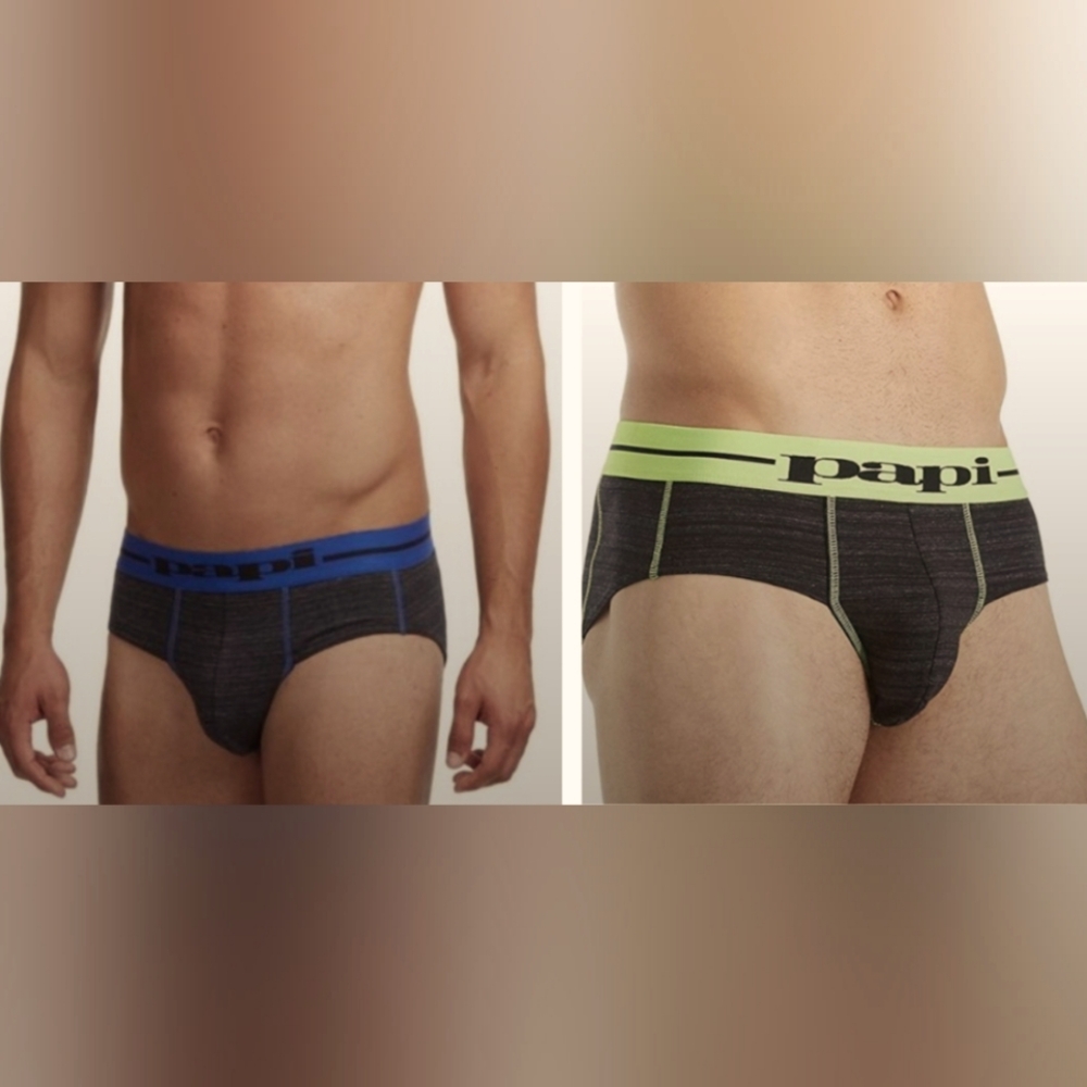 papi Brief Underwear in Green and Blue (2 Pair)